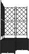 vidaXL - Tuinplanter - met - Trellis - 3 - stuks - Zwart - 80x80x143 - cm