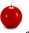 Kaars Rood Was (7,5 x 7,5 x 7,5 cm) (4 Stuks)