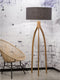 GOOD&MOJO Vloerlamp Annapurna - Donkergrijs/Bamboe - Ø60cm - Scandinavisch,Bohemian - Staande lampen voor Woonkamer - Slaapkamer