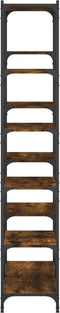 vidaXL - Boekenrek - 100x32x170 - cm - bewerkt - hout - en - ijzer - gerookt - eiken