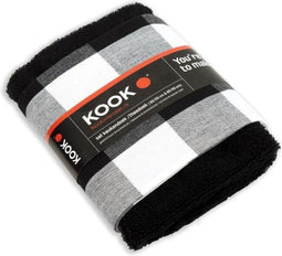 KOOK Thee- en Keukendoekset Ruit - Zwart/wit