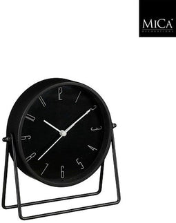 Mica Decorations Corky klok zwart - B6,5 x Ø18,5 cm