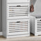 SoBuy FSR108-W - Schoenenopbergkast - 3 Planken & 2 Haken - Wit