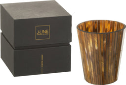 J-Line geurkaars Noa - Zesty Sunburst - glas - oker - large - 60U