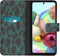 iMoshion Hoesje Geschikt voor Samsung Galaxy A71 Hoesje Met Pasjeshouder - iMoshion Design Softcase Bookcase - Zwart / Meerkleurig / Groen / Green Leopard