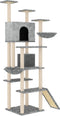vidaXL - Kattenmeubel - met - sisal - krabpalen - 191 - cm - lichtgrijs