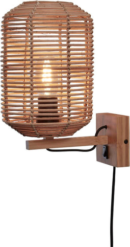 GOOD&MOJO Wandlamp Tanami - Rotan - Ø18cm - Binnen Modern