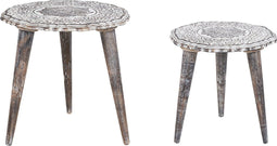 Bijzettafel set van 2 off-white ADRO