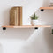 vidaXL - Wandschap - 60x40x(2-4) - cm - onbehandeld - massief - eikenhout