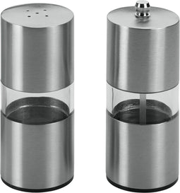 Metaltex - Peper- en Zoutmolen Set - RVS en Acryl - Pepermolen - Zoutmolen - 14 cm - Verstelbaar Keramisch Mechanisme - Hervulbaar
