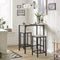SoBuy OGT10-HG - Bistrotafelset - 1 Tafel + 2 Krukken - Grijs (3-delig)