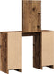 vidaXL - Kaptafel - met - LED-lampjes - Oud - Hout - 102x33x135 - cm