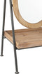 J-Line spiegel Staand + Legplank - metaal/hout - bruin - 170 x 40 cm