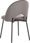 COVELO - Eetkamerstoel - Grijs - Fluweel