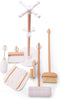 Woet® Houten Speelgoed Schoonmaakset - 6-delig met Bezem Dweil Stoffer & Blik - Rollenspel Schoonmaken (6 stuks)
