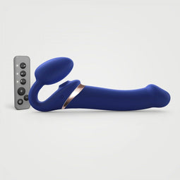 Strap-On-Me - Vibrerende Strapless Strap-on Voorbinddildo Met Luchtdruk Stimulatie - Paars