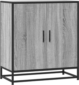 vidaXL - Dressoir - 68x35x76 - cm - bewerkt - hout - en - metaal - grijs - sonoma