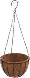 vidaXL Plantenbakken hangend 4 st met kokosbak staal Ø 30x52 cm zwart