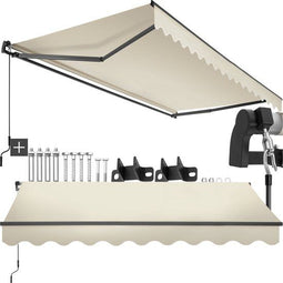 tectake® Ornella - Zonnescherm met Knikarm - 300 x 250 cm - Waterafstotend - Beige