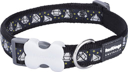 Rd Halsband Diamond Zwart-m 20mmx31-47cm - Hond - Animal Boulevard - Dc-dm-bb-20 - Zwart