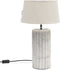Riviera Maison Tafellamp wit marmer modern - Brielle ronde lampenvoet met ribbel voor woonkamer of slaapkamer