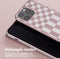Selencia Hoesje Geschikt voor iPhone 15 Pro Hoesje Met Koord - Selencia Siliconen design hoesje met afneembaar koord - Roze / Irregular Check Sand Pink