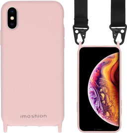 iMoshion Hoesje Geschikt voor iPhone Xs / X Hoesje Met Koord - iMoshion Color Backcover met koord - Nylon Strap - Roze
