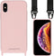 iMoshion Hoesje Geschikt voor iPhone Xs / X Hoesje Met Koord - iMoshion Color Backcover met koord - Nylon Strap - Roze