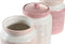 Tin DKD Home Decor 12 x 12 x 16 cm Roze Wit Dolomite (3 Stuks)