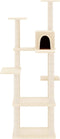 vidaXL - Kattenmeubel - met - sisal - krabpalen - 153 - cm - crèmekleurig