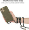 Lunso - Backcover hoes met koord - Geschikt voor iPhone 13 - Army Groen