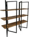 HSM Collection Opbergrek Met 4 Planken 120cm Naturel/Zwart Mangohout/Metaal