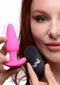 XR Brands Vibrating Silicone Butt Plug with Remote Control pink