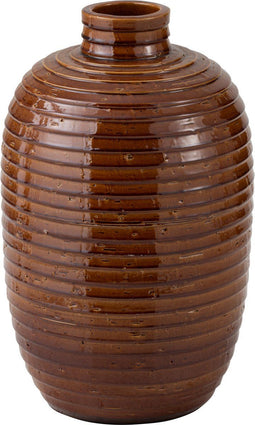 J-Line vaas Etnic - keramiek - bruin - small