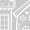 Anna's Collection - White Window Deco 28,5X34,5 cm Houses And Tree...