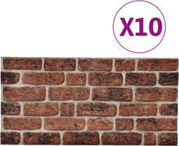 vidaXL-10-st-Wandpanelen-3D-donkerbruine-baksteen-EPS