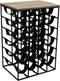 Wijnrek 24 flessen - 44x33x65 - Zwart - Metaal/Kunstleer/Hout