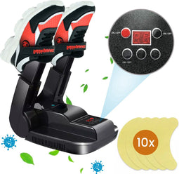 TibaGoods Premium Schoenendroger - Ozone functie - Inclusief 10 geurvreters - Zwart