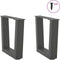 vidaXL - Eettafelpoten - 2 - st - V-vormig - 30x(30-31,3) - cm - staal - antraciet