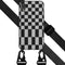 Selencia Hoesje Geschikt voor iPhone Xr Hoesje Met Koord - Selencia Siliconen design hoesje met afneembaar koord - Zwart / Irregular Check Black
