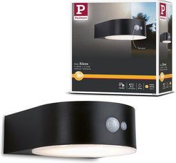 Paulmann Eileen - Wandlamp - Solar- zwart - 300lm - IP44 - 3000K - bewegingsmelder -