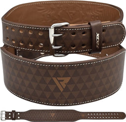 RDX Sports ARLO 4 Inch Medium Tan Leather Weightlifting Belt