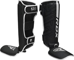 RDX Sports F6 Kara Scheenbeschermers - Kickboksen - MMA - Training - Kunstleer - Zwart - Mat - Wit - M
