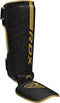 RDX Sports F6 Kara Scheenbeschermers - Kickboksen - MMA - Training - Kunstleer - Zwart - Mat - Goud - S
