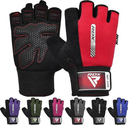 RDX Sports Fitness Handschoenen W1 - Half Finger Blauw - L