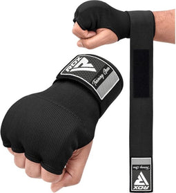 RDX Sports IS2 - Inner Gloves - Binnenhandschoenen - Katoenen handschoen en halfverband - met Bandage - Kleur: Zwart - Maat: S