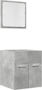 vidaXL - 2-delige - Badkamermeubelset - bewerkt - hout - betongrijs
