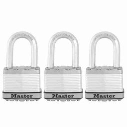 Set van 3 hangsloten Master Lock M5eurtrilf - Zeer hoge beveiliging - LADED STAAL - Outdoor Use -...