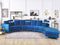 Beliani ROTUNDE - Bank U-vormig - Blauw - Fluweel