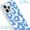 iMoshion Hoesje Geschikt voor iPhone 13 Pro Hoesje Siliconen - iMoshion Design hoesje - Blauw / Retro Blue Flowers